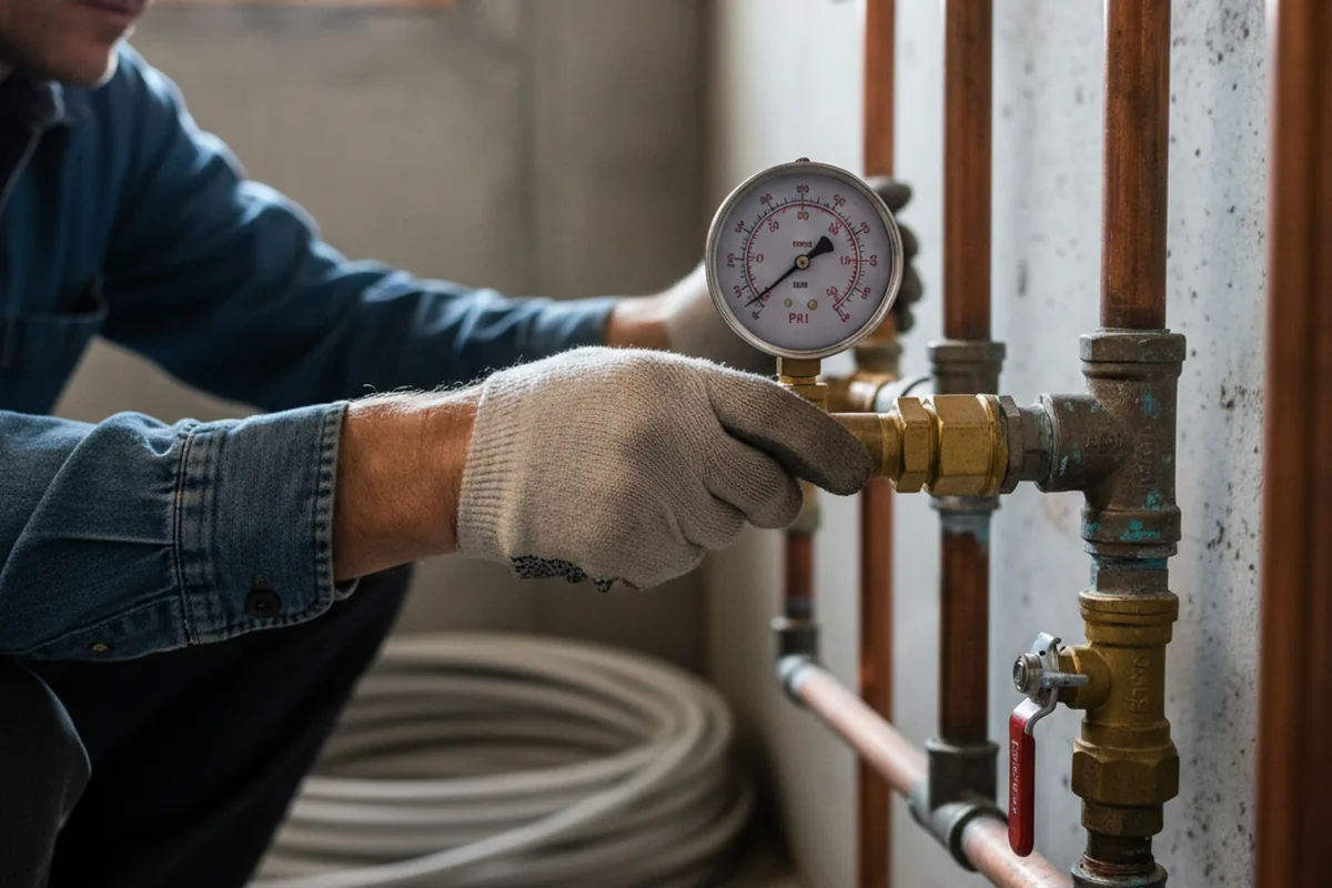 Pressure testing a repaired line during Water Line Repair in San Jose